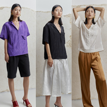 MADEINAM2020 summer new water light satin Morocco BLUE purple CUBA COLLAR pullover SHIRT JACKET FEMALE