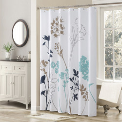 European special offer fresh white pastoral style polyester fabric thickened waterproof and mildew-proof bathroom curtain partition curtain shower curtain