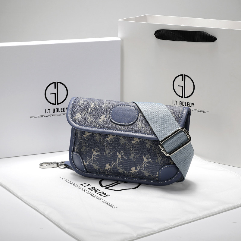 香港itgdledy正品真皮老花马车胸包时尚百搭2021新款潮酷女士包包详情