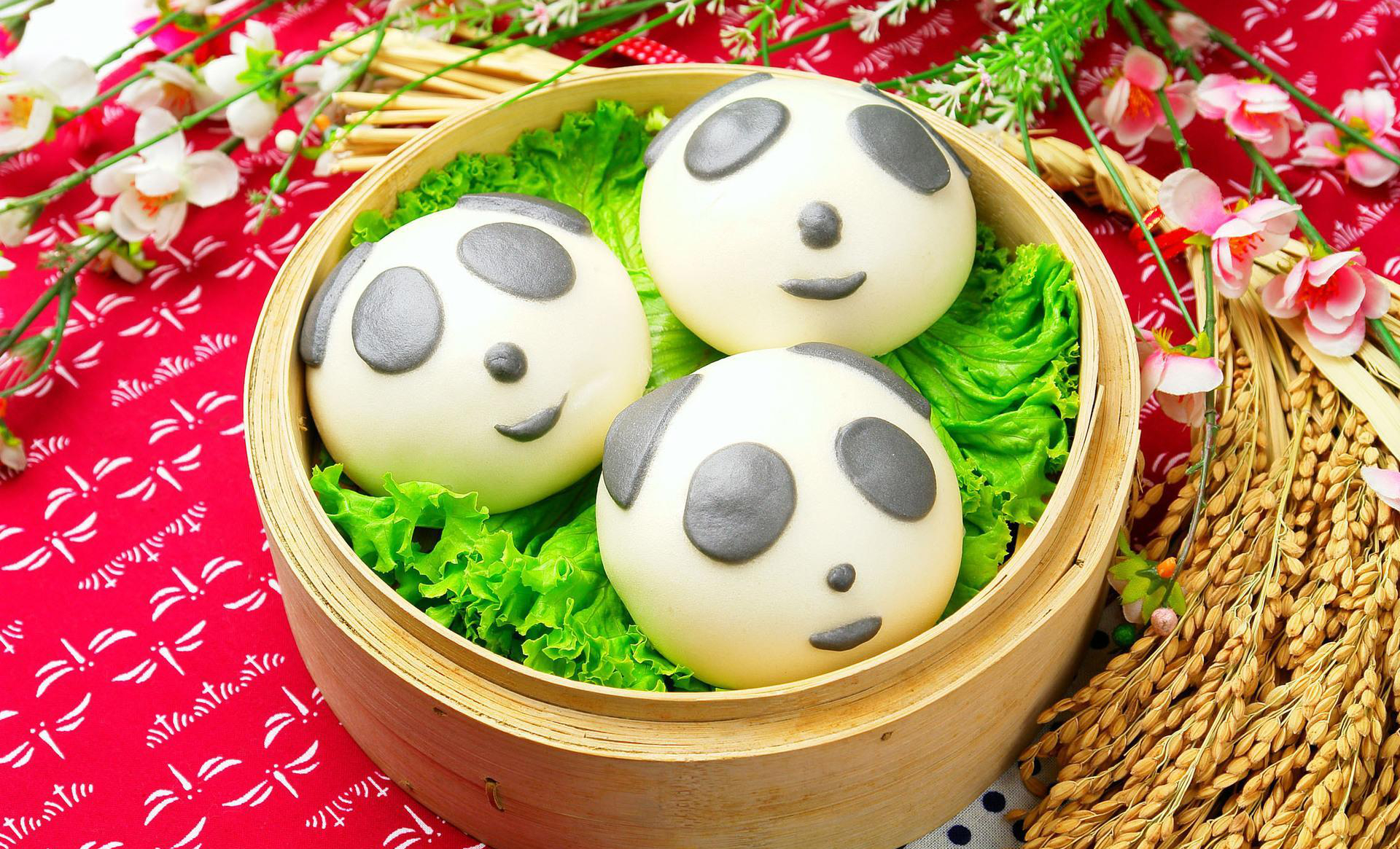 亚洲渔港熊猫豆沙包 豆沙包子 港式点心 可爱动物包 40克/只