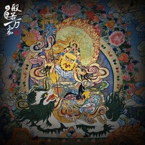 Regong pure hand-painted Tangca painting treasure Tianwang boutique living room porch decoration painting Tibetan Buddha statue