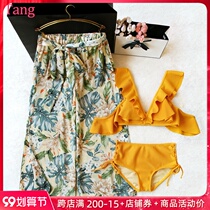 Swimsuit women Summer split trousers 2021 New thin Belly Belly cover seaside sexy small chest Net red ins hot spring swimsuit