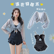 Big Code Swimsuit Woman Spa 2021 New Summer Fairy Air Display Slim Cover Long Sleeve Hooded 200 Catty Mm Swimming Dress