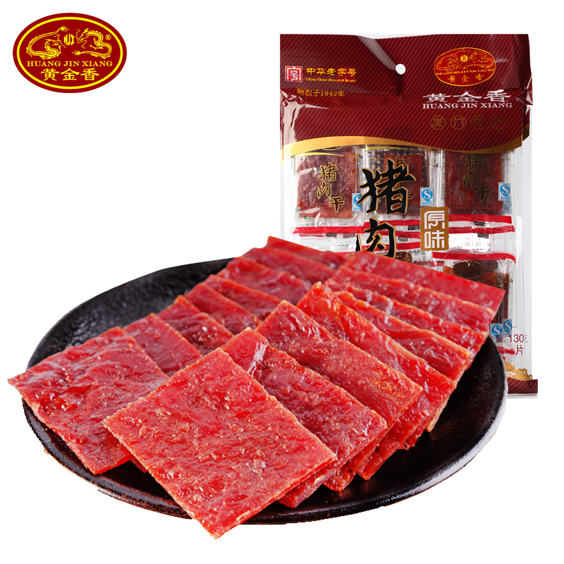 黄金福建厦门特产原味猪肉干130g*2袋猪肉脯独立小包装肉类零食产品展示图4