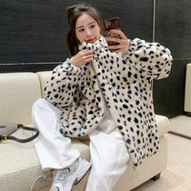 2022 autumn and winter new BAO WEN rabbit fur coat womens mid-length jacket lamb fur plush young fur coat