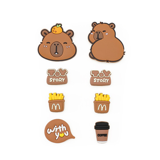 귀여운 capybara 구멍 신발 신발 꽃 액세서리 kapibala crocs 장식 버클 DIY 액세서리 제거 가능 귀여운 capybara 구멍 신발 신발 꽃 액세서리 kapibala crocs 장식 버클 DIY 액세서리 제거 가능
