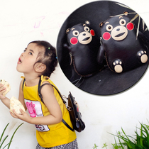 First layer cowhide little raccoon cute mobile phone bag leather handmade one-shoulder messenger bag female cartoon Kumamon mobile phone bag