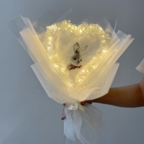 The afternoon hand work love rabbit Full of Sky Star glass beaded bouquet DIY material package to give girlfriends gifts