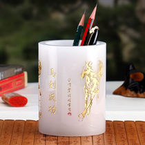 Horse to successful pen holder pendulum piece glazed jade teachers section sends teachers desk to send a friend business gift
