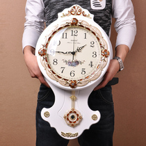 Clock clock wall clock living room silent hanging watch European household atmosphere quartz clock bedroom modern simple creative wall