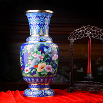 Beijing Jingtai Blue Vase Porcelain China Wind Back Tide Folk Handmade Handicraft Bronze Tire Pinch of Enamel Pendulum collection