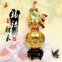 Beijing New Jingtai Blue Hyacinth Bottle Chinese Pendulum with Bronze Tire Pinch of Enamel Handicraft Fu Lus long vase