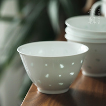 Yedit Xiaolu Lingang Exquisite Porcelain Handmade Rice Exposure Soup Bowl Daily Cutlery Rice Bowls rice bowls Tableware Set Group Gift Boxes