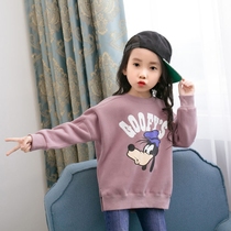 Girls plus velvet childrens clothing 2021 autumn and winter new childrens foreign style plus velvet coat in the big children fashion clothes tide