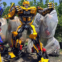 Large Deformation Diamond Robot Engine Sky Column Large Yellow Bee Sculpture Model Auto Show will decorate the swing piece props