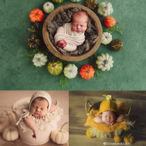 Halloween High Emulation Pumpkin Festival Decoration Pendulum Children Newborns Photogrammed Photography Themed Suit Props