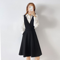 Black Strap Dress Female Waist Small Lingui Hanging Dress Minor Age Soft Sense College Short