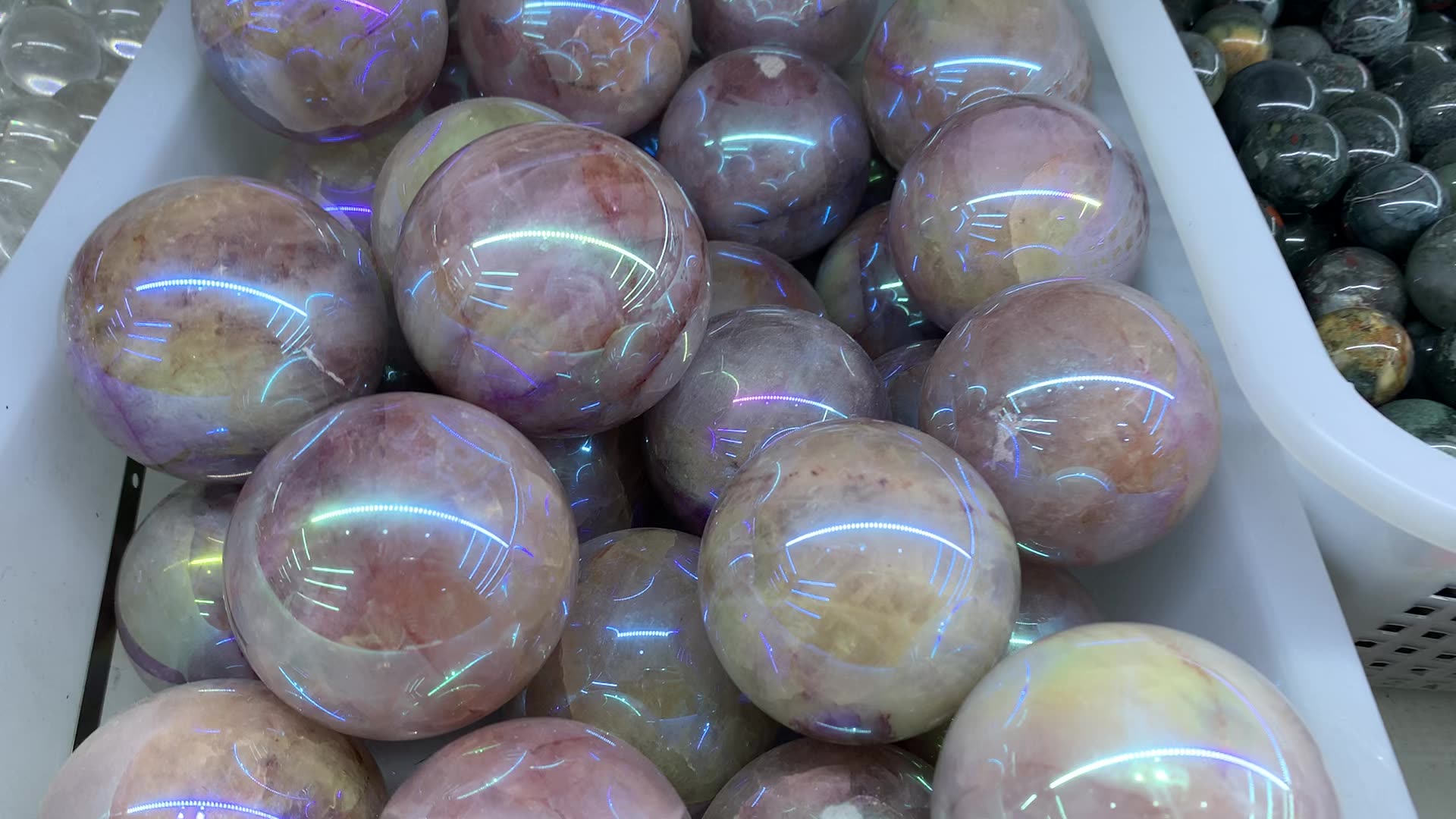 highly aura angle fire quartz hematoid quartz ball sphere aura