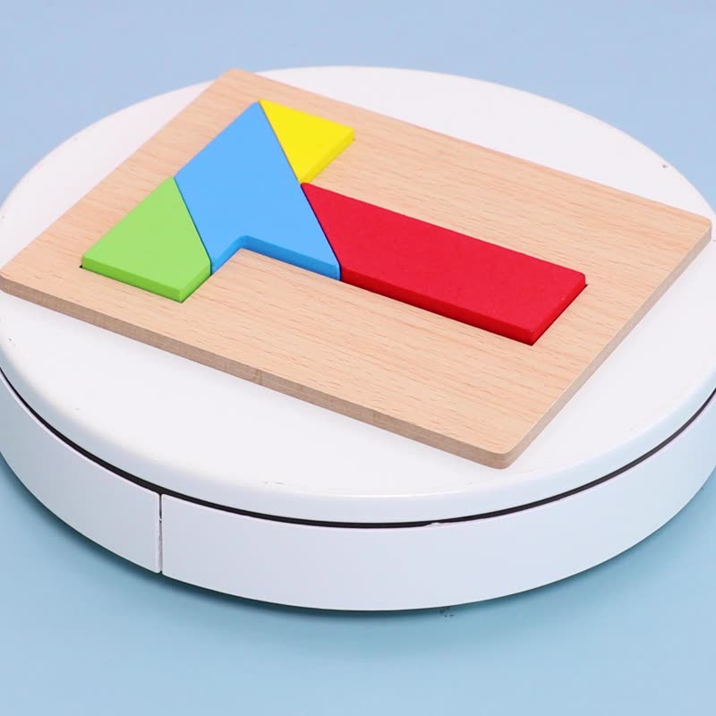 t字之谜 智力拼图四巧板儿童益智力拼装板幼儿早教男女孩木制玩具