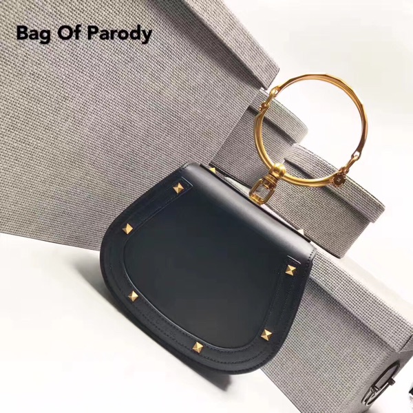 rogervivier耳環官方網站 bag of parody官方正品女神系列Luxury.A鉚釘圓環馬蹄手提包BOP rv