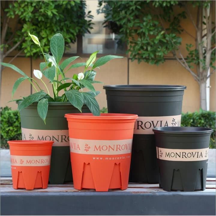 high quality thickened plastic flowerpot with green plant pot