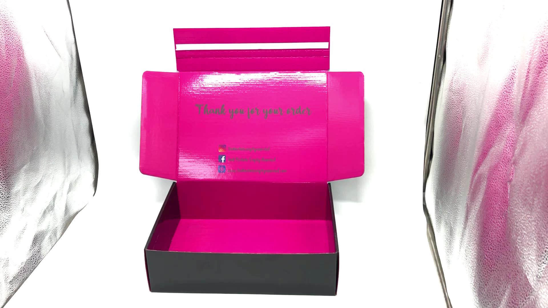 printed wig packaging hair extension box black shipping boxes