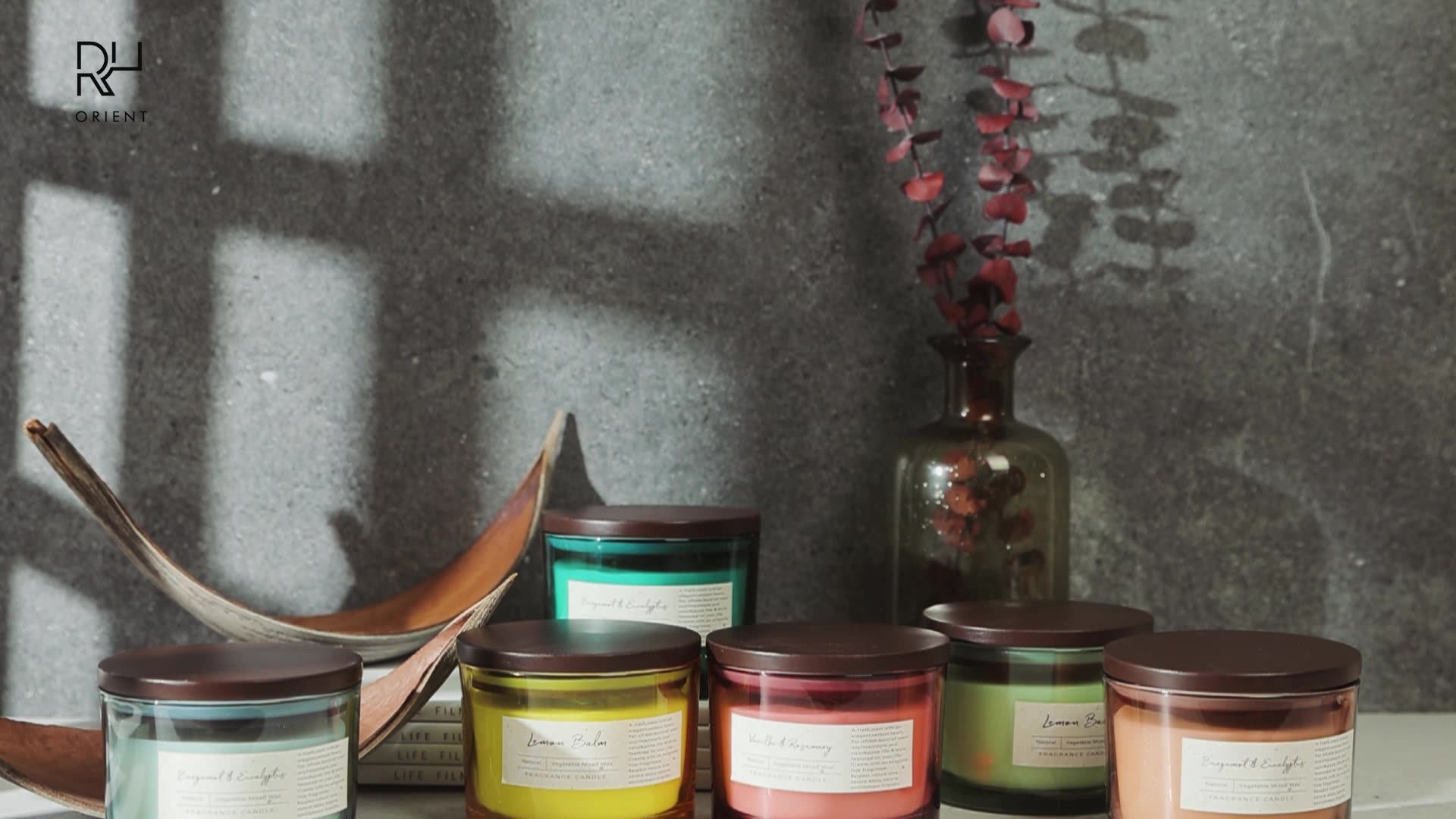 cotton wick clear glass 340g natural soy wax scented candles