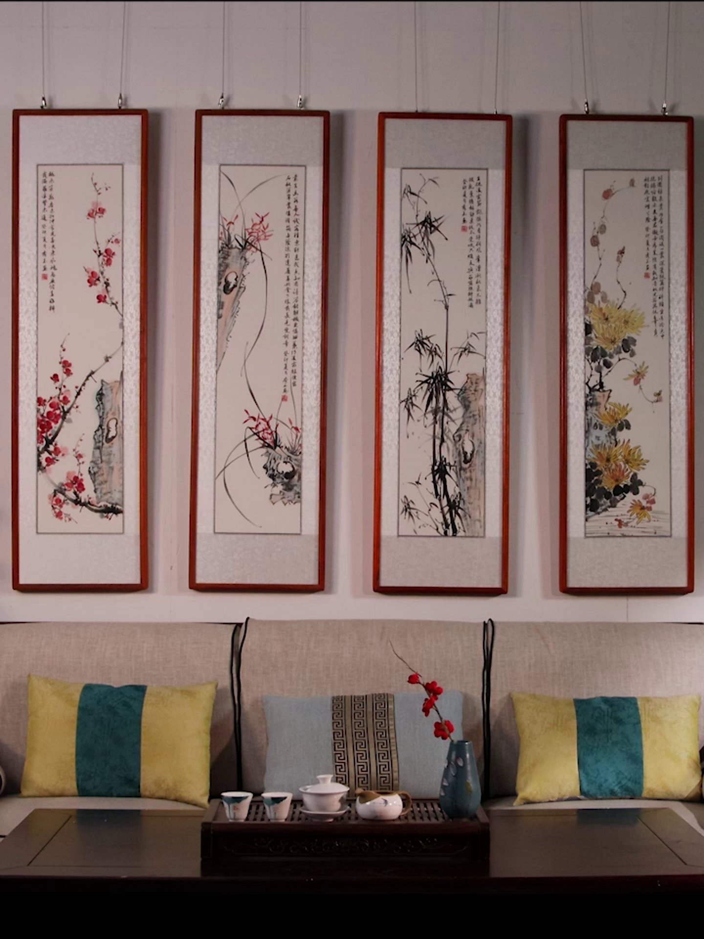 梅兰竹菊为何被称为四君子?国画挂画背后的中式美学