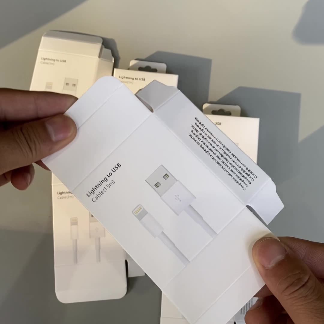 苹果手机数据线盒 5w充电头包装 usb充电线盒 现货 线材收纳纸盒