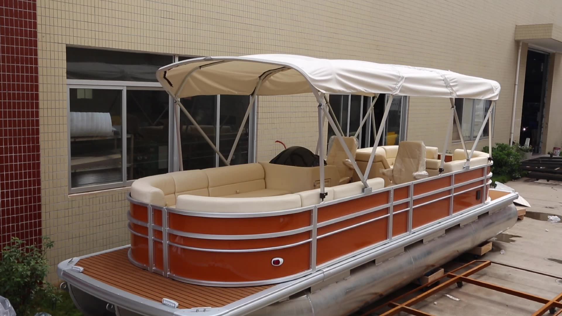 factory supply full welded pontoon aluminum pontoon boat for