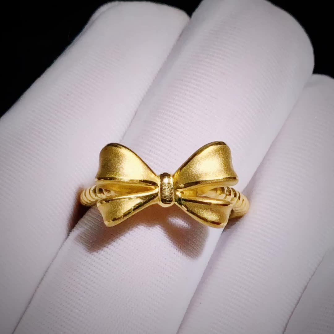 蝴蝶结黄金戒指,戴上它你就是整条街最闪的崽✨