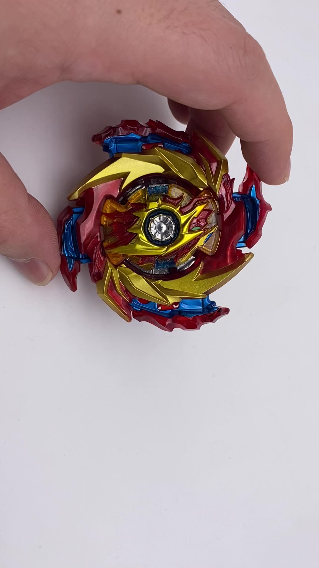 跨境新品 爆裂陀螺b-174红色主角合金爆旋陀螺盒装带单拉线火花