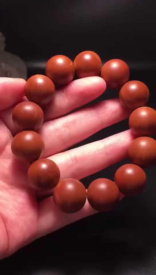 橄榄核铁核正圆光珠手串红润细腻包浆快速文玩手串厂家生产可代发