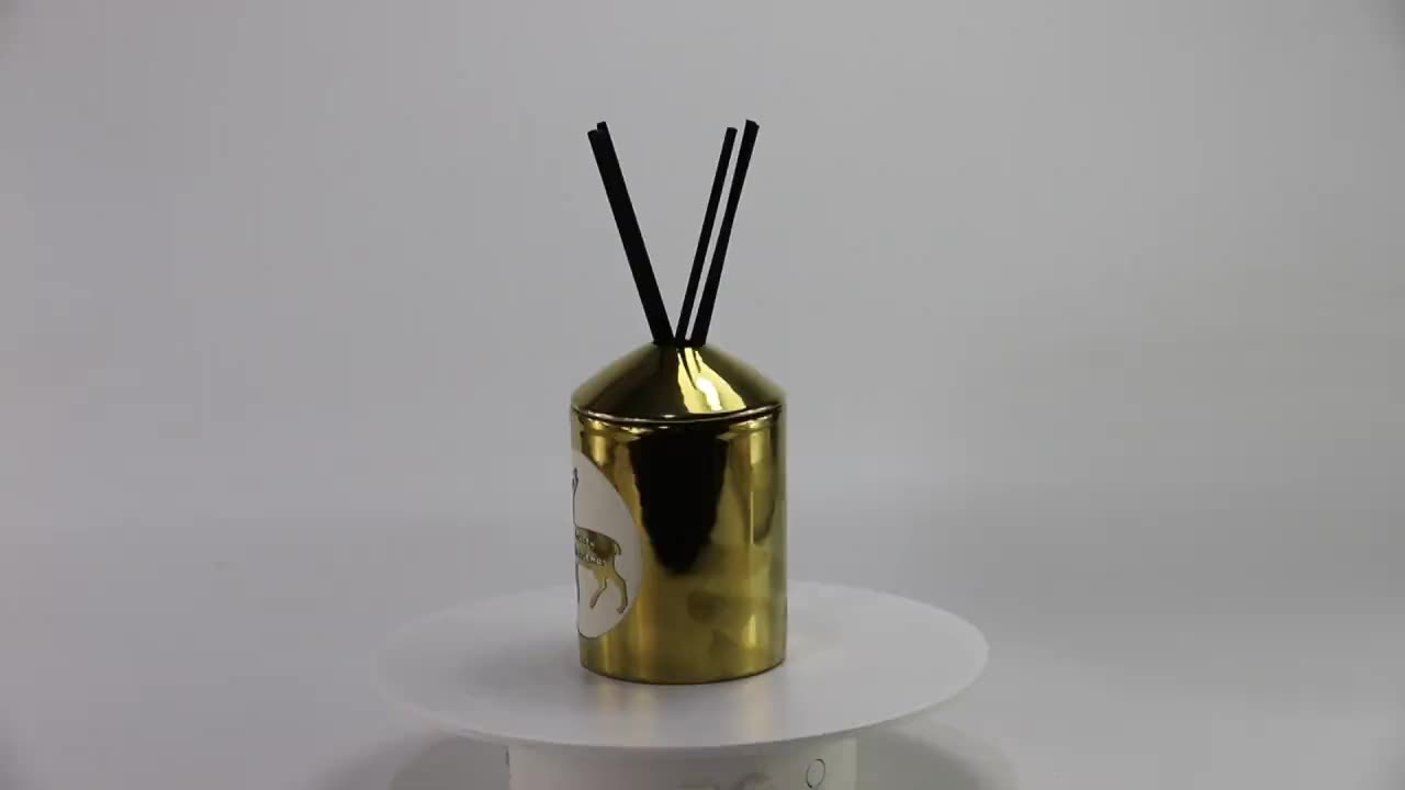 customized decal low moq decorative ceramic scented soy candle