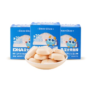 小鹿蓝蓝DHA芝士鳕鱼棒原味70%鳕鱼肉含量儿童零食品牌216gx1盒