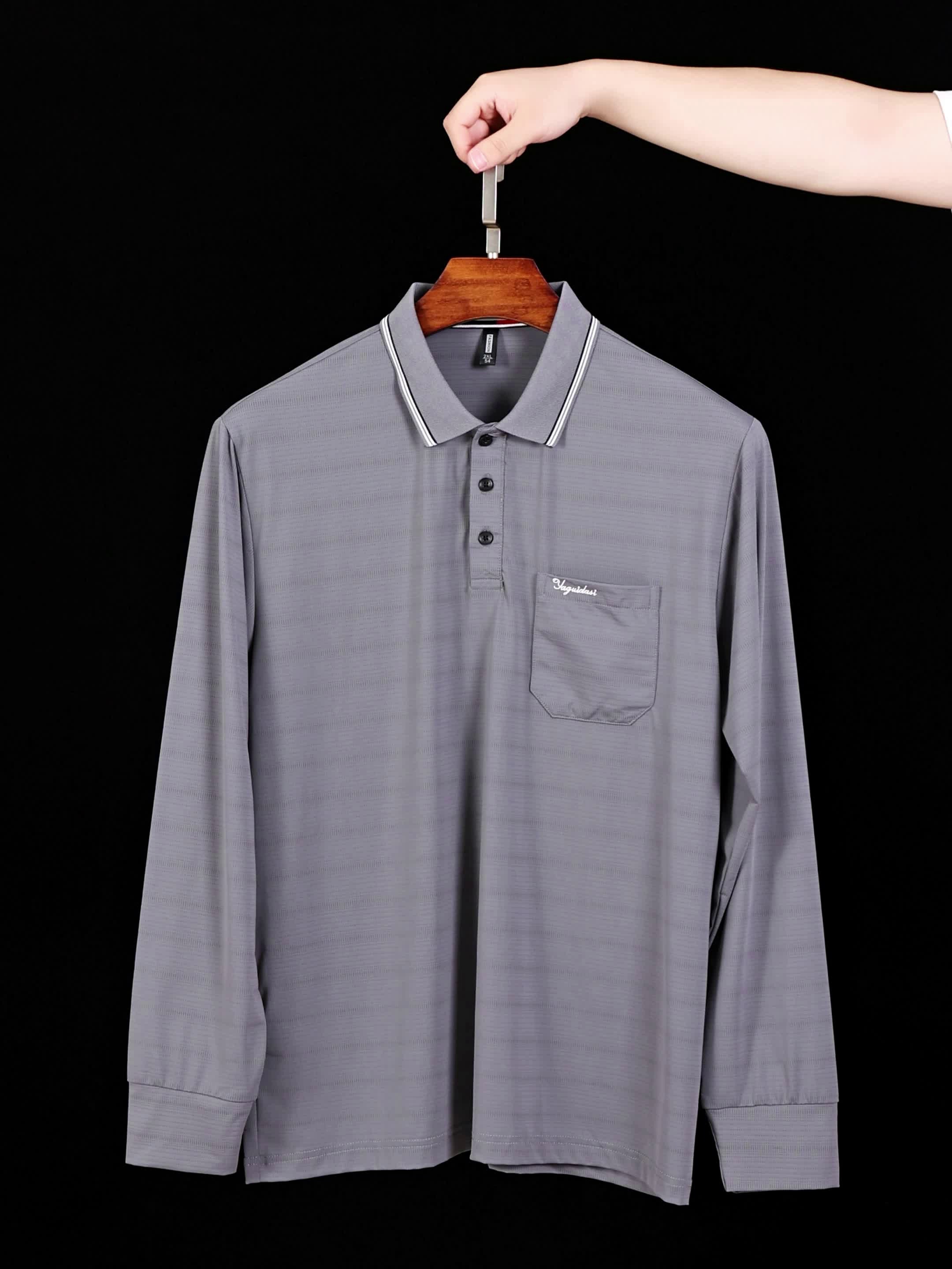 冰丝长袖T恤男夏季薄款穿搭神器来了！中老年爸爸装也能够潮翻天