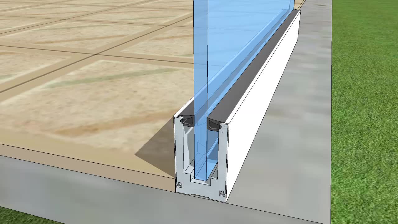 用于玻璃栏杆的地板 u型底鞋铝型材