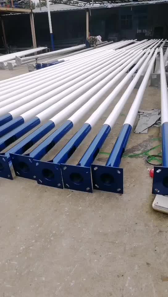 广西内外热镀锌表面喷塑路灯杆定做 6-15米路灯杆球场灯杆批发