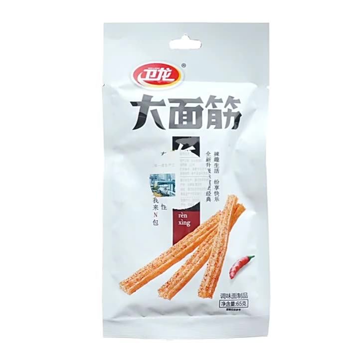 卫龙大面筋65g袋装网红怀旧休闲零食品麻辣小吃辣条大量整箱批发