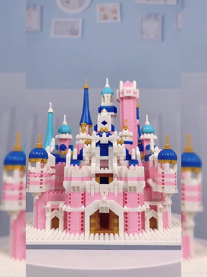 迪士尼城堡积木六一节儿童益智力拼装玩具女孩子拼图成年生日礼物