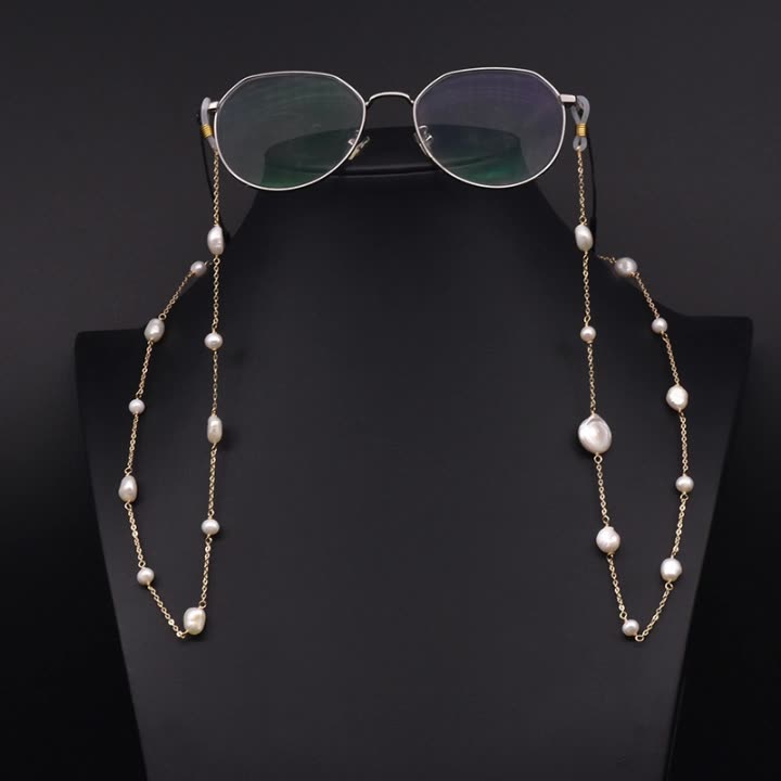天然巴洛克珍珠眼镜墨镜装饰链不含眼镜珍珠眼镜链眼镜挂链批发