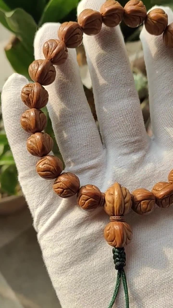 野生迷你小龙纹玉龙脊桃核桃木手串 手链 男女款项链新品2023