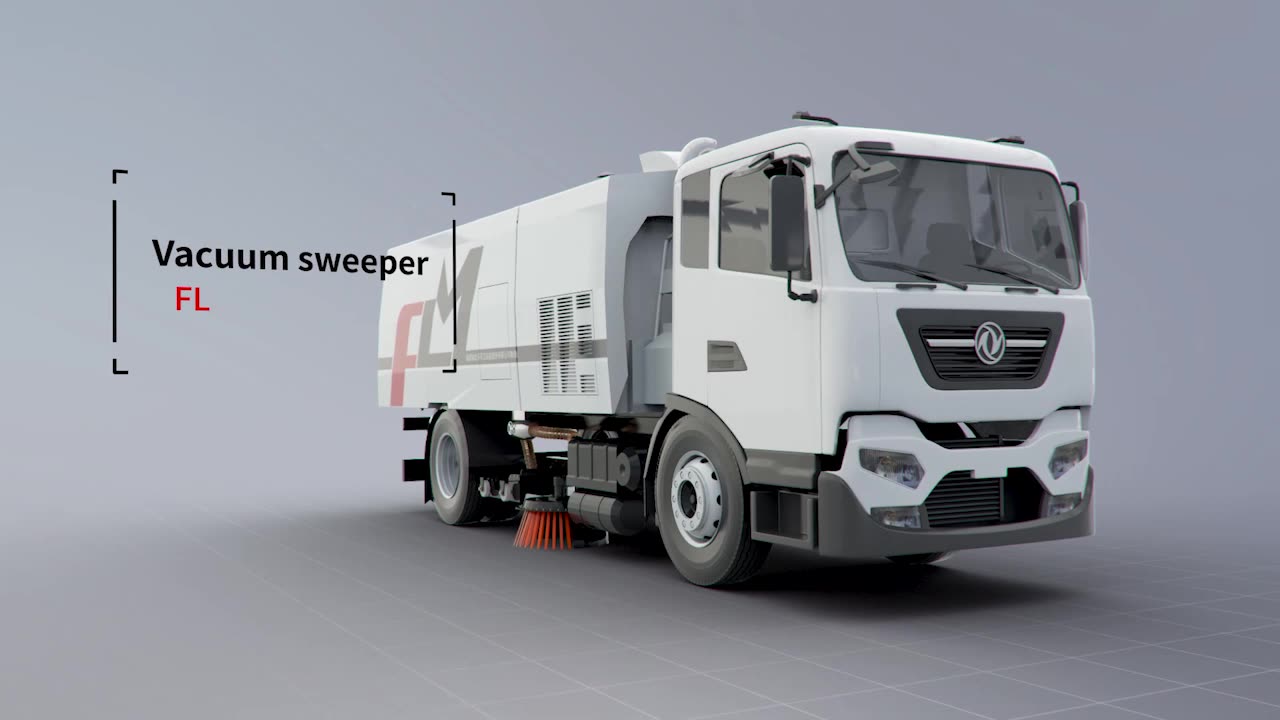 fulongma customize color oem truck mount road sweeper for street