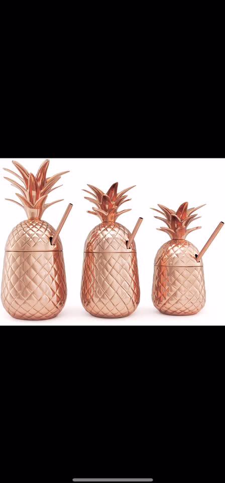 tumbler cups pineapple shaped straw cup
