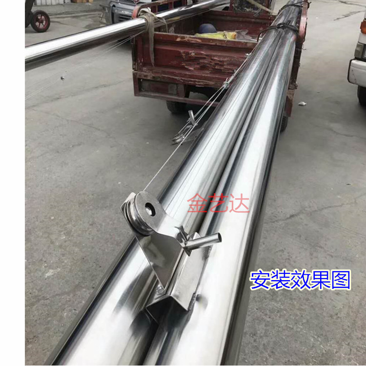 不锈钢手摇旗杆轮滑 国旗轮子旗帜手拉绳专用吊轮滑轮旗杆配件_7折
