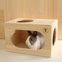 Rabbit bottomless wood nest large solid wood cage second floor modification to increase the area of dwarf rabbit rabbit nest breeding box custom