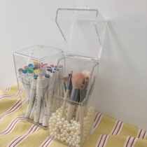 Desk transformation Korea ins same acrylic transparent pen holder pen box cosmetic brush storage box desktop storage box