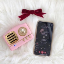 Korea ins mini cute retro girl wireless Bluetooth pink audio usb speaker Walkman loudspeaker