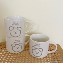 Original custom cute girl large capacity bear mug ceramic cup couple handle Cup coffee milk