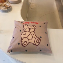 South Korea ins same series wave dot bear Morandi color pillow Pillow sofa cushion cushion